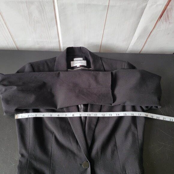 Calvin Klein One Button Knit Blazer, Women’s 4 Stretch, Black, Business Blazer - Picture 8 of 9